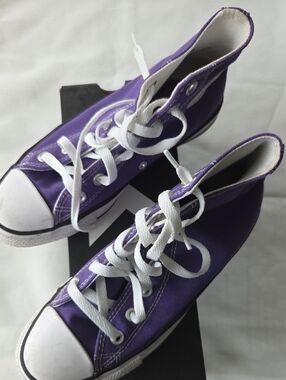 Converse Purple High-Top Sneakers with White Laces